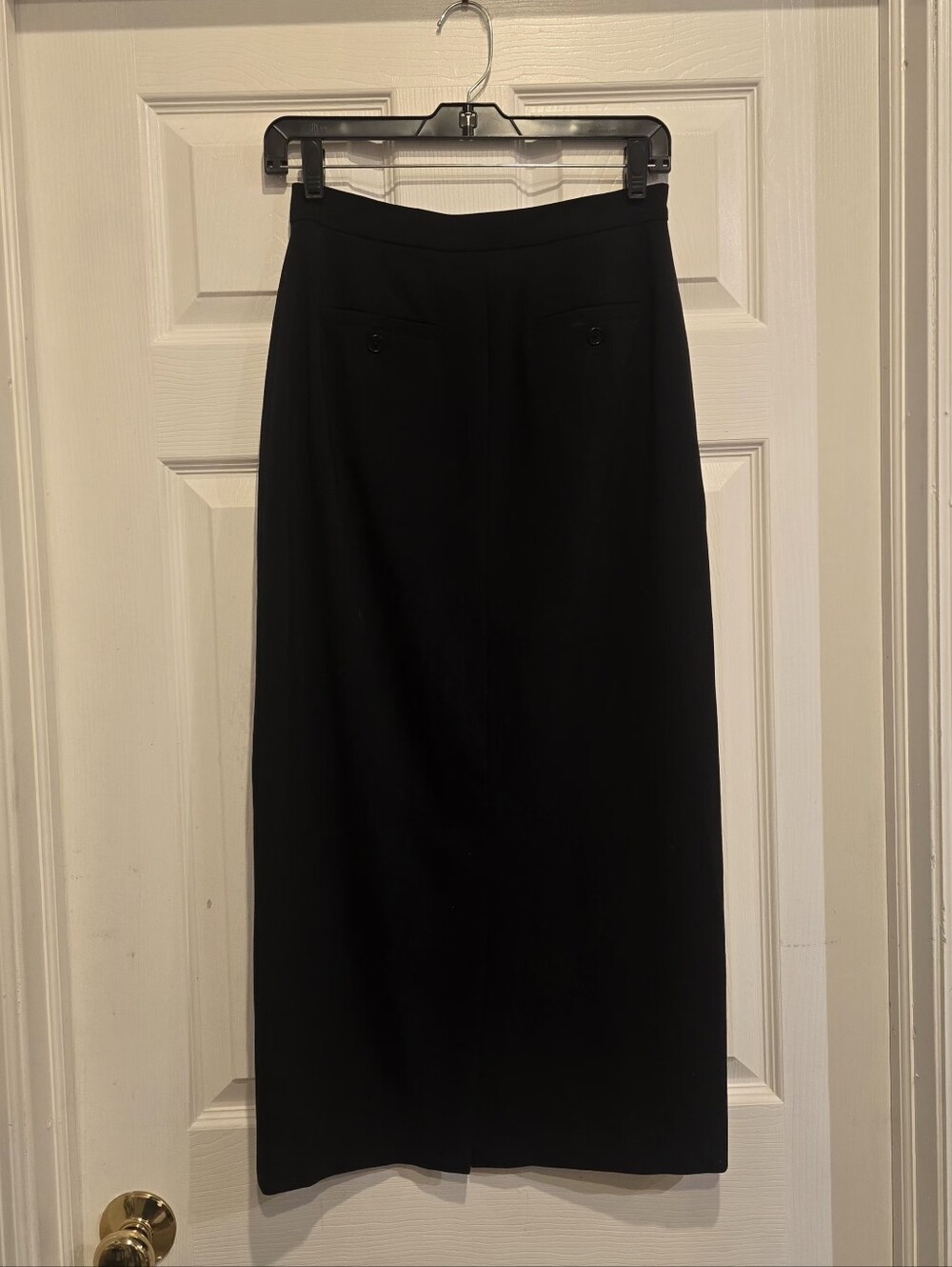 Lauren Ralph Lauren Black Pencil Skirt with Button-Welt Back Pockets